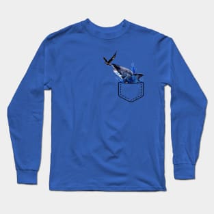 shark out of pocket Long Sleeve T-Shirt